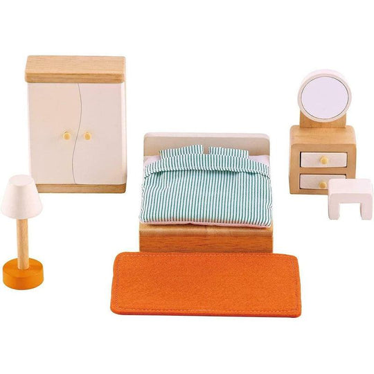 Hape E3450 Master Bedroom - Wooden Dolls House Accessory