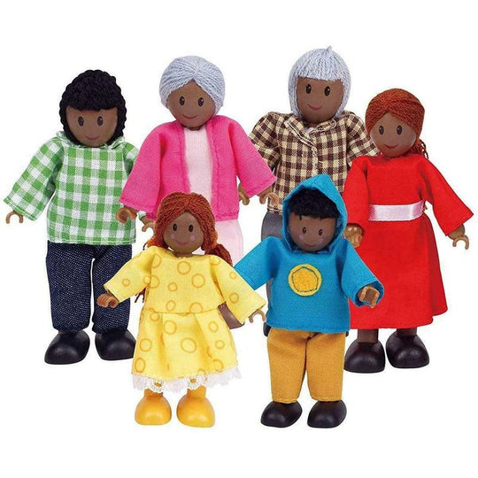 Hape Happy Family Wooden Dolls African American Figures Kids Childrens Toy