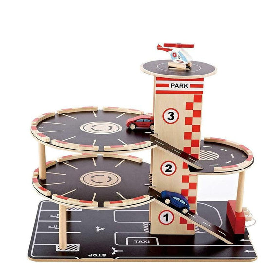 Hape Park and Go Garage Kids Childrens Wooden Car Playset