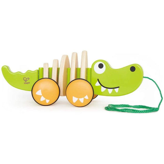 Hape Walk-A-Long Croc Pull Along Wooden Crocodile Toy