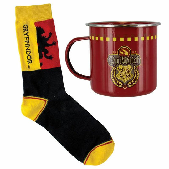 Harry Potter Gryffindor Quidditch Tin Mug & Mens Sock Gift Set