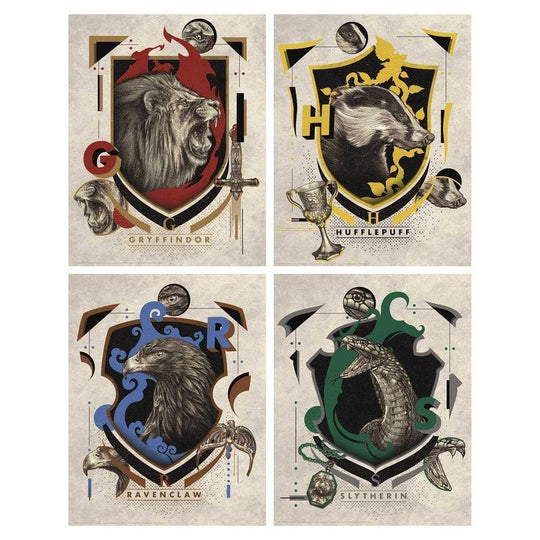 Harry Potter House Crests of Hogwarts Art Print Posters