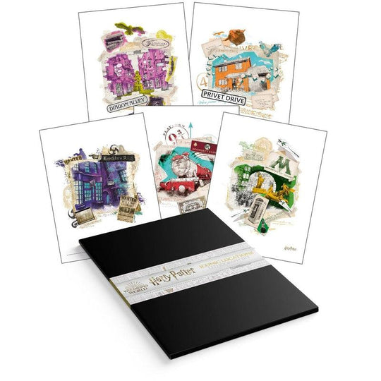 Harry Potter Lithograph Set Posters Premium Wall Art Iconic Locations 10 Pieces
