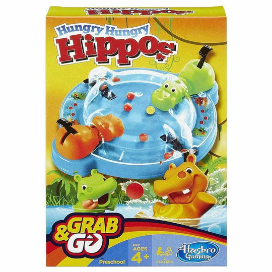 Hasbro Hungry Hungry Hippo Grab & Go Travel Game Compact Version All In One