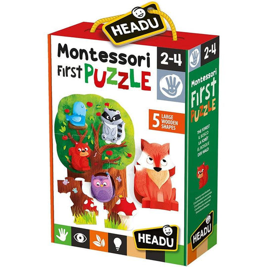 Headu Montessori First Puzzle-The Forest Educational Game, Multi-Coloured