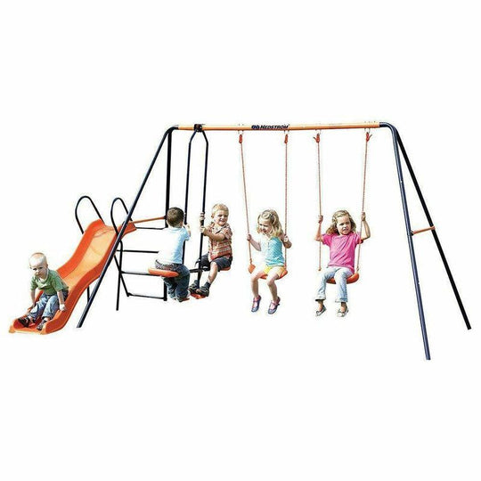 Hedstrom Europa Kids Garden Double Swing Glider & Slider Summer Playset Frame