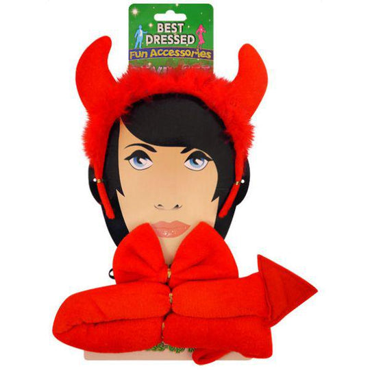Henbrandt 3 Piece Devil Set Adult Unisex Fancy Dress Costume Accessory