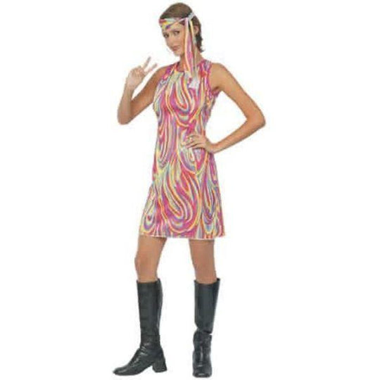 Henbrandt Groovy Girl Women's Hippie Hippy Fancy Dress Costume