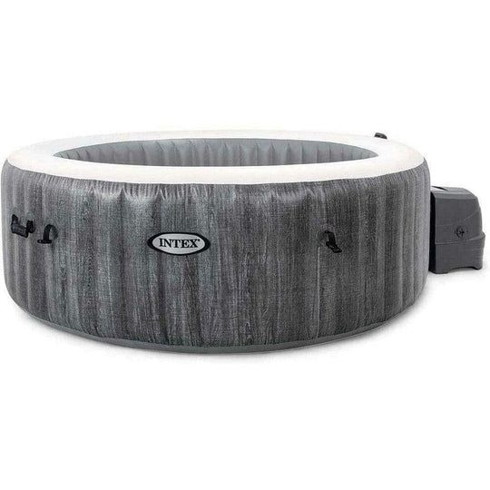 Intex PureSpa Hot Tub Greywood Deluxe Set 4 Person Inflatable Spa Pool
