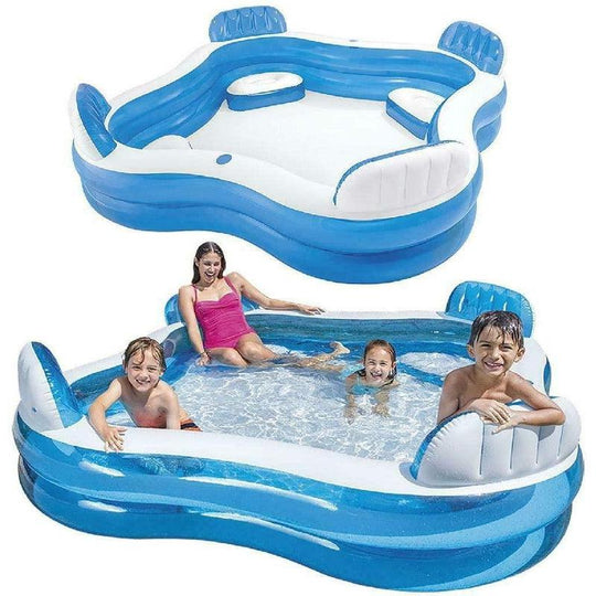 Intex Swim Centre Inflatable Family Swimming Pool with Seats 90'' x 90''