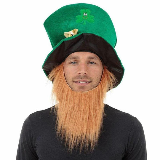 Irish Hat & Ginger Beard St Patricks Day Leprechaun Fancy Dress