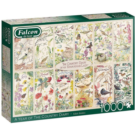 Jumbo, Falcon de luxe - A Year of The Country Diary, Jigsaw Puzzles for Adults, 1,000 piece