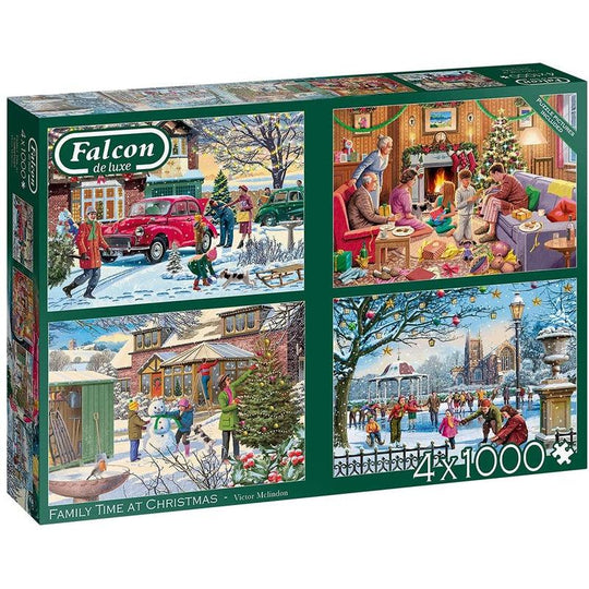 Jumbo, Falcon de luxe - Family Time at Christmas, Jigsaw Puzzles for Adults, 4 x 1,000 piece