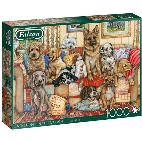 Jumbo, Falcon de luxe - Gathering on the Couch, Jigsaw Puzzles for Adults, 1,000 piece