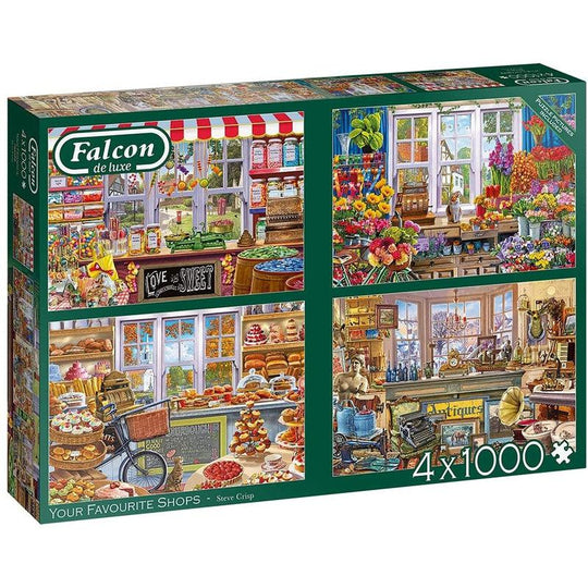 Jumbo, Falcon de luxe - Your Favourite Shops, Jigsaw Puzzles for Adults, 4 x 1,000 piece
