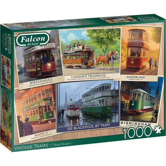 Jumbo Games Falcon De Luxe Vintage Trams 1000 Piece Jigsaw Puzzle