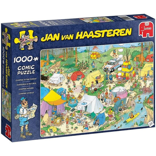 Jumbo, Jan Van Haasteren - Camping in the Forest, Jigsaw Puzzles for Adults, 1,000 piece