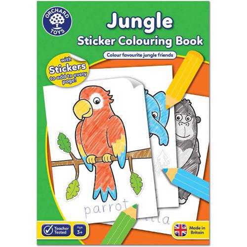 Jungle Animal Educational Sticker Colouring Writing Book