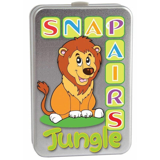 Jungle/Zoo Snap Pairs Childrens Animal Card Game Tin