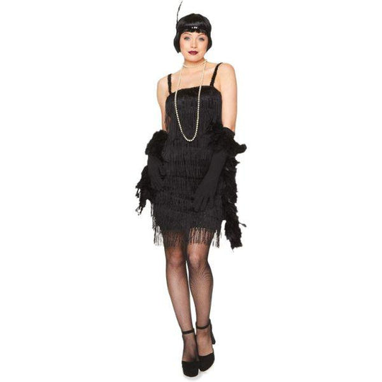 Karnival Charleston Flapper 1920's Women's Fancy Dress Costume - Black