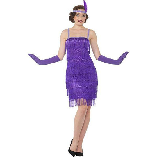 Karnival Charleston Flapper 1920's Women's Fancy Dress Costume - Purple