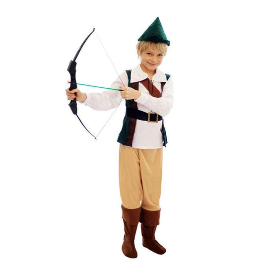 Kids Boys Hunter Robin Hood Peter Pan Medieval Book Week Fancy Dress Costume