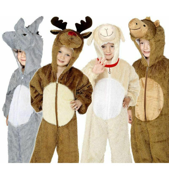 Kids Nativity Christmas Costumes Animal Fancy Dress Boys Girls Zoo Outfit