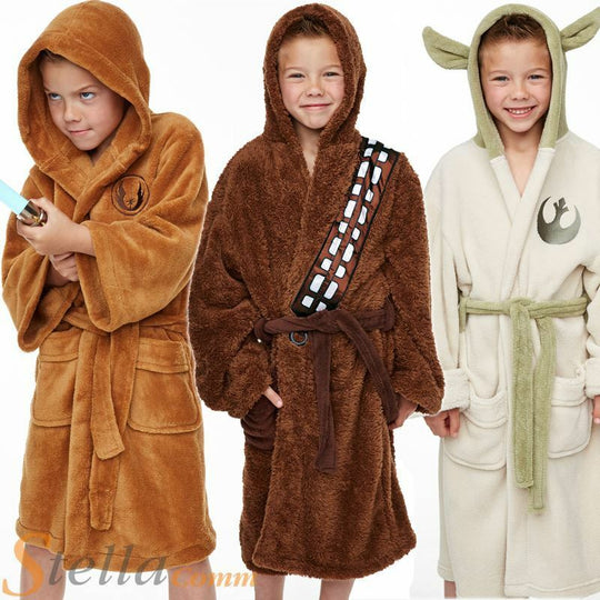 Kids Official Star Wars Jedi Yoda Plush Fleece Bathrobe Boys Girls Dressing Gown