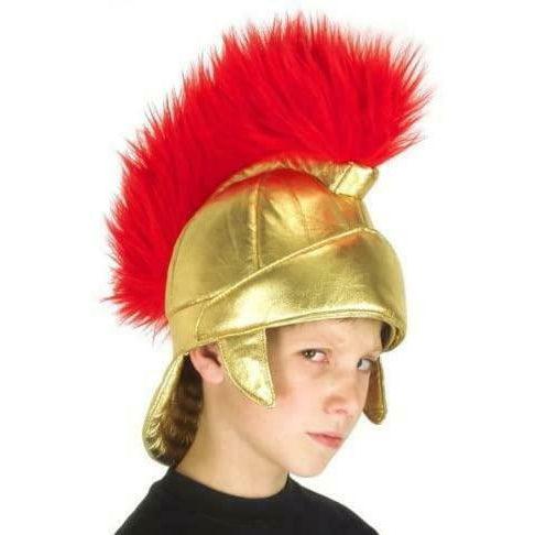 Kids Roman Helmet Soldier Fabric Galea Child Fancy Dress Costume Accessory