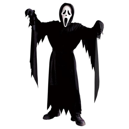 Kids Scream Costume Ghost Halloween Fancy Dress Outfit With Mask - One Size