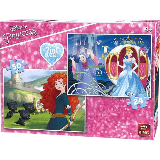 King Puzzles - Disney 2in1 - (24,50 Pcs) - Princesses