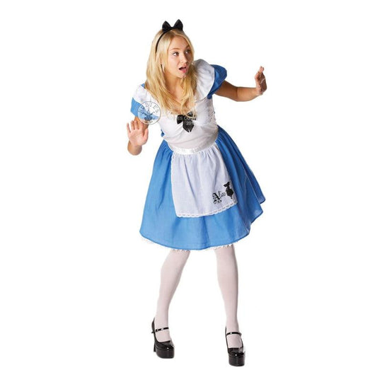 Ladies Alice In Wonderland Costume Fairy Tale Book Week Fancy Dress Costume