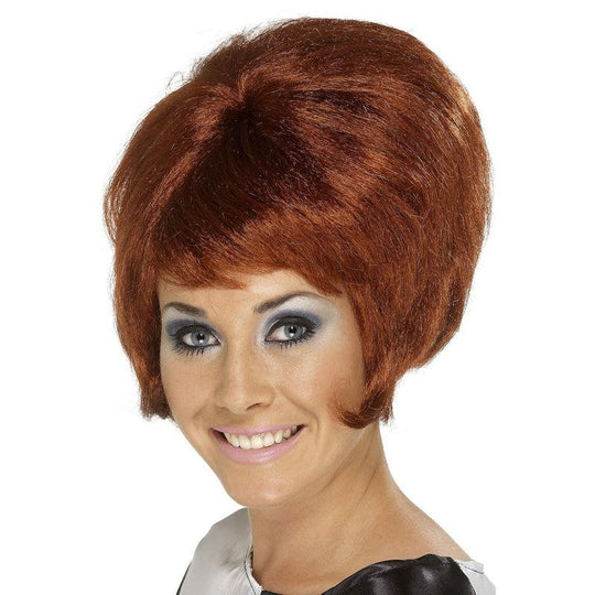 Ladies Beehive Wig 50s 60s 70s Mod Womens Fancy Dress Costume Accessory