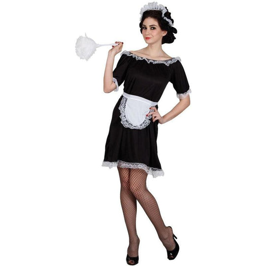 Ladies Classic French Maid Costume House Cleaner Outfit Fancy Dress Outfit