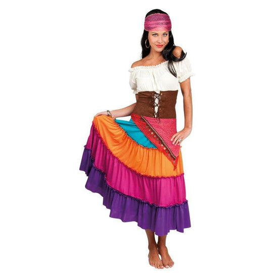 Ladies Deluxe Romany Gypsy Fortune Teller Fancy Dress Costume Womens Outfit