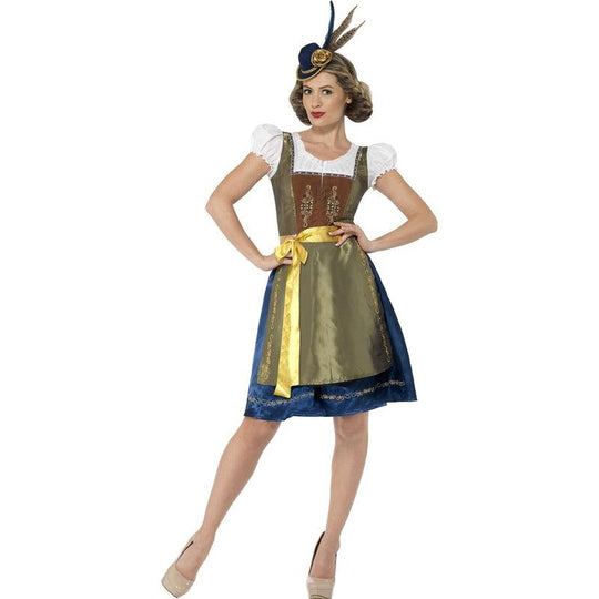 Ladies Deluxe Traditional Heidi Bavarian Costume Oktoberfest Fancy Dress Outfit