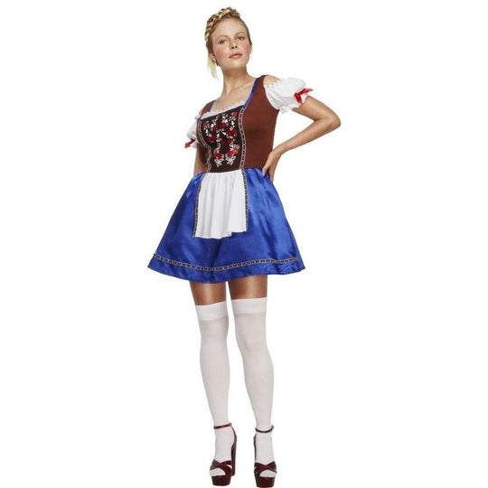 Ladies Dirndl Oktoberfest German Bavarian Beer Girl Fancy Dress Costume Outfit