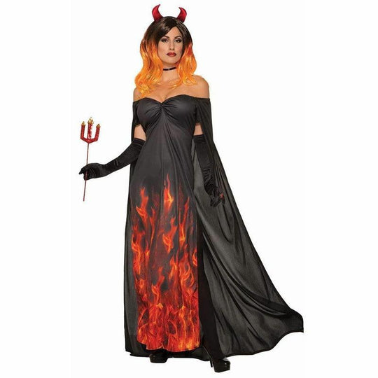 Ladies Elegant Devil Costume Womens Halloween Fancy Dress Outfit