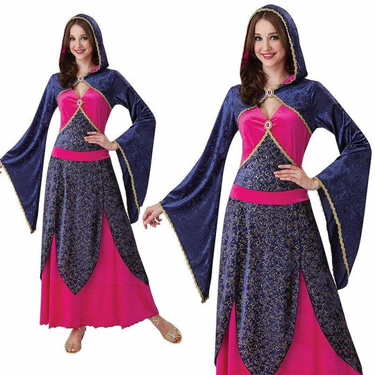 Ladies Fairy Tale Enchantress Costume Medieval Halloween Fancy Dress Outfit