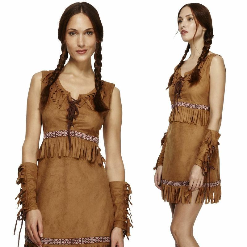 Ladies Fever Pocahontas Costume Red Indian Native American Fancy Dress The Online Toy Store