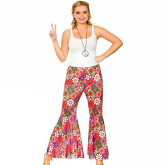 fitted lace wedding dress Ladies Flower Power Hippie Trousers 60s 70s Fancy Dress Costume Hippy