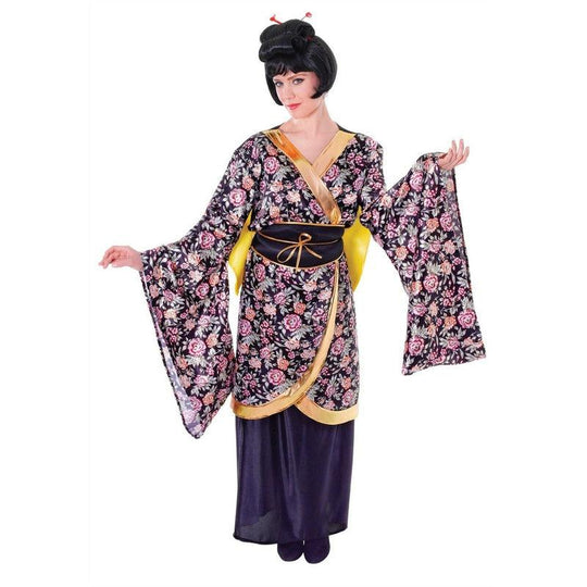 Ladies Gesiha Girl Costume Japanese Kimono Oriental Fancy Dress Outfit