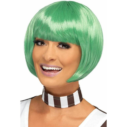 Ladies Green Candy Creator Wig Oompa Loompa Fancy Dress