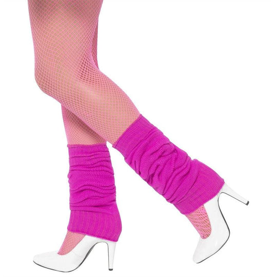 Ladies Hot Pink Leg Warmers 1980s Disco Fancy Dress Costume Accessory