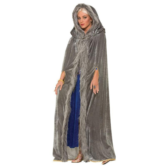 Ladies Medieval Fur Cape Cloak Game Of Thrones Daenerys Fancy Dress Costume