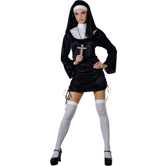 Ladies Naughty Nun Sister Habit Hen Night Fancy Dress Costume