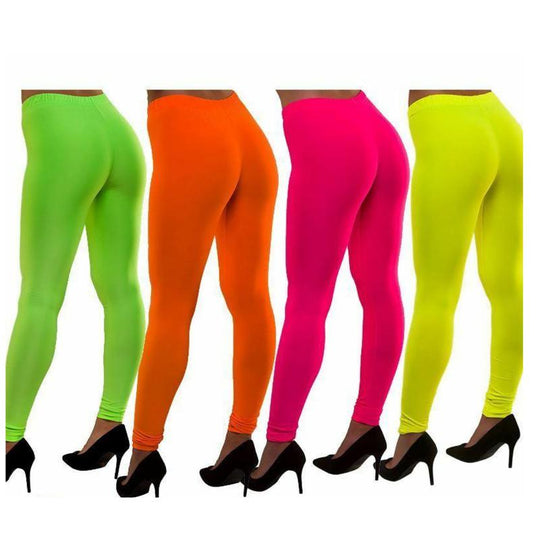 Ladies Neon Leggings 80s Pop Star Fancy Dress Costume Accessory