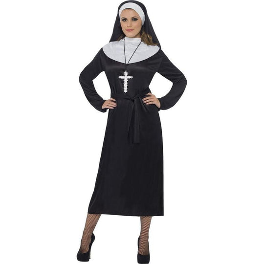 Ladies Nun Habit Fancy Dress Costume Hen Party Holy Sisiter Outfit Size 8-18