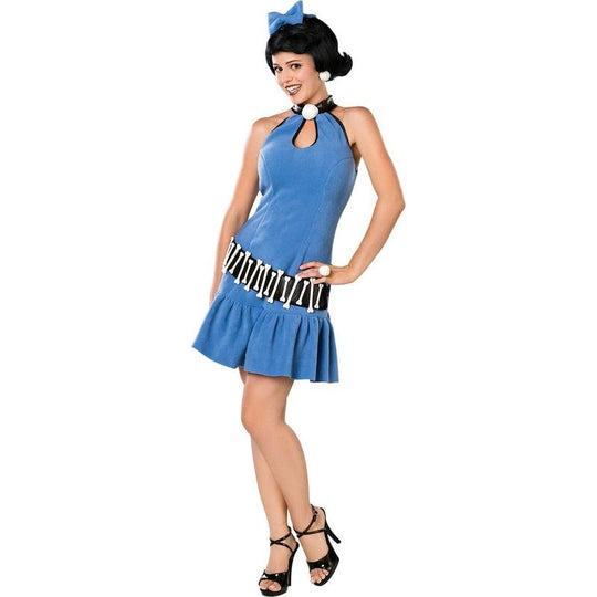 Ladies Official Deluxe Betty Rubble Flintstones Fancy Dress Costume