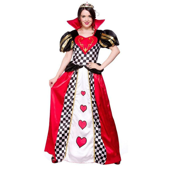 Ladies Queen Of Hearts Costume Fairy Tale Book Week Fancy Dress Outfit